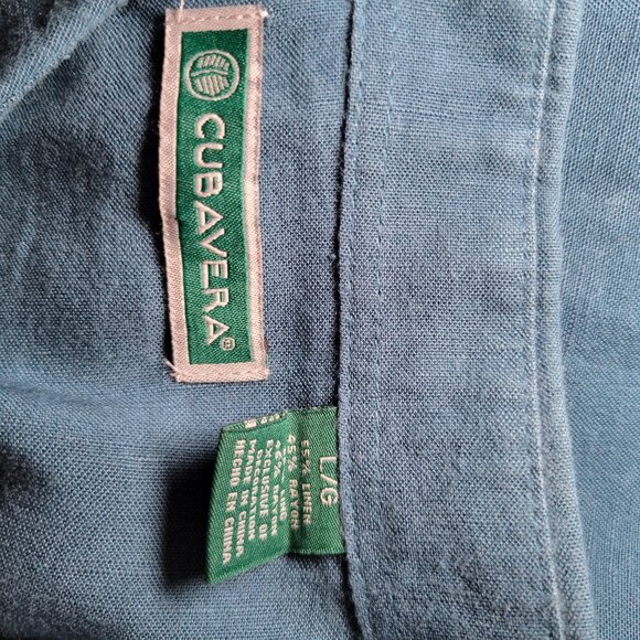 Cubavera Button down Short Sleeve Shirt Men's Lg Y2K - Picture 4 of 5